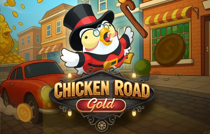 Chicken Road Gold casino game by InOut – featured logo at Stake Casino