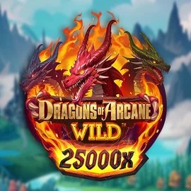 Dragons of Arcane Wild logo by Foxium at Stake Casino