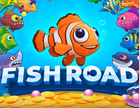 Try Fish Road slot by InOut on stakecasinoo.org – logo image
