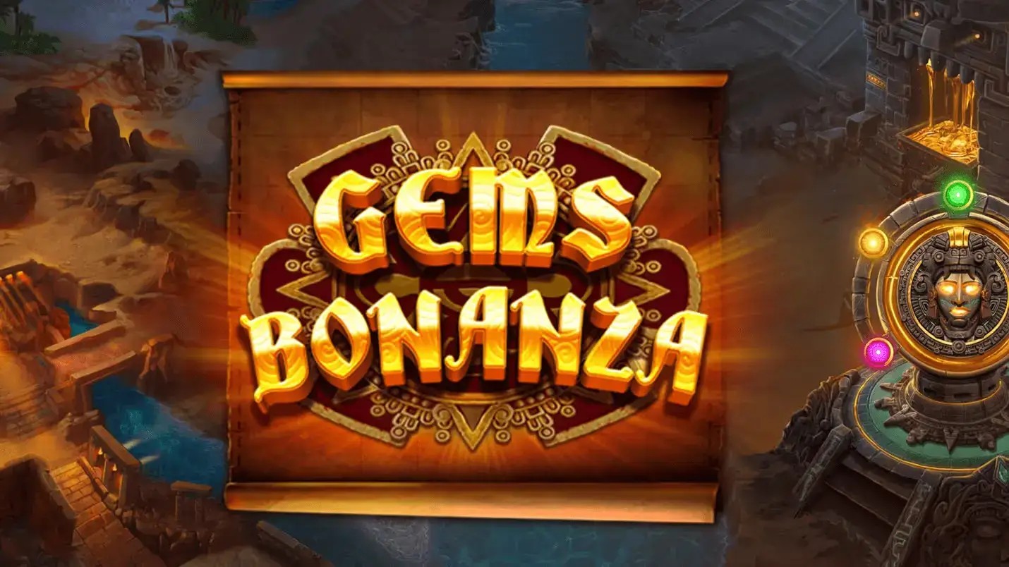 Gems Bonanza slot logo by Pragmatic Play at Stake Casino