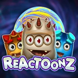 Reactoonz slot logo by Play'n GO at Stake Casino
